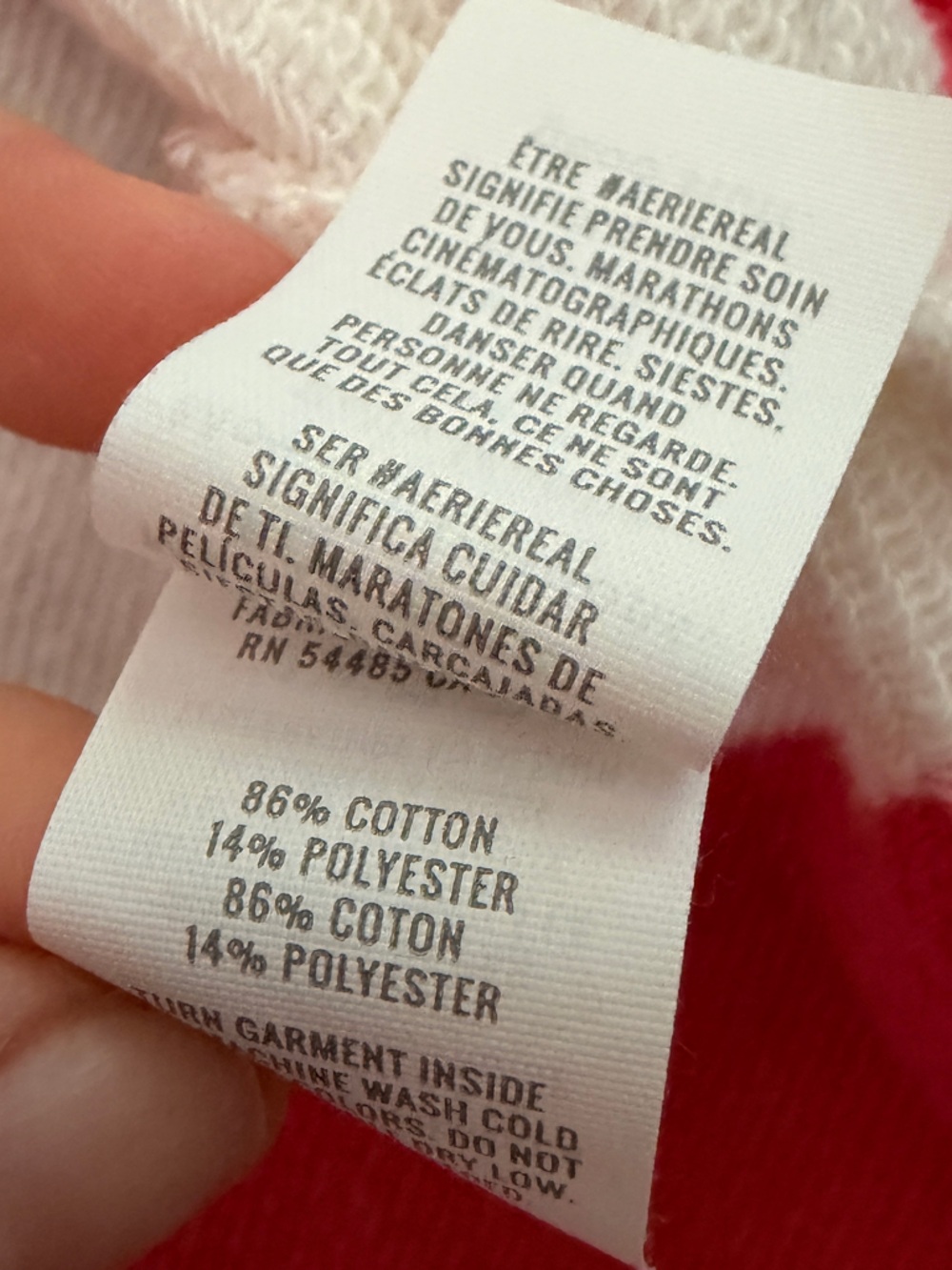 aerie Oversized Rugby Polo Top - Red & White Medium - Picture 10 of 11